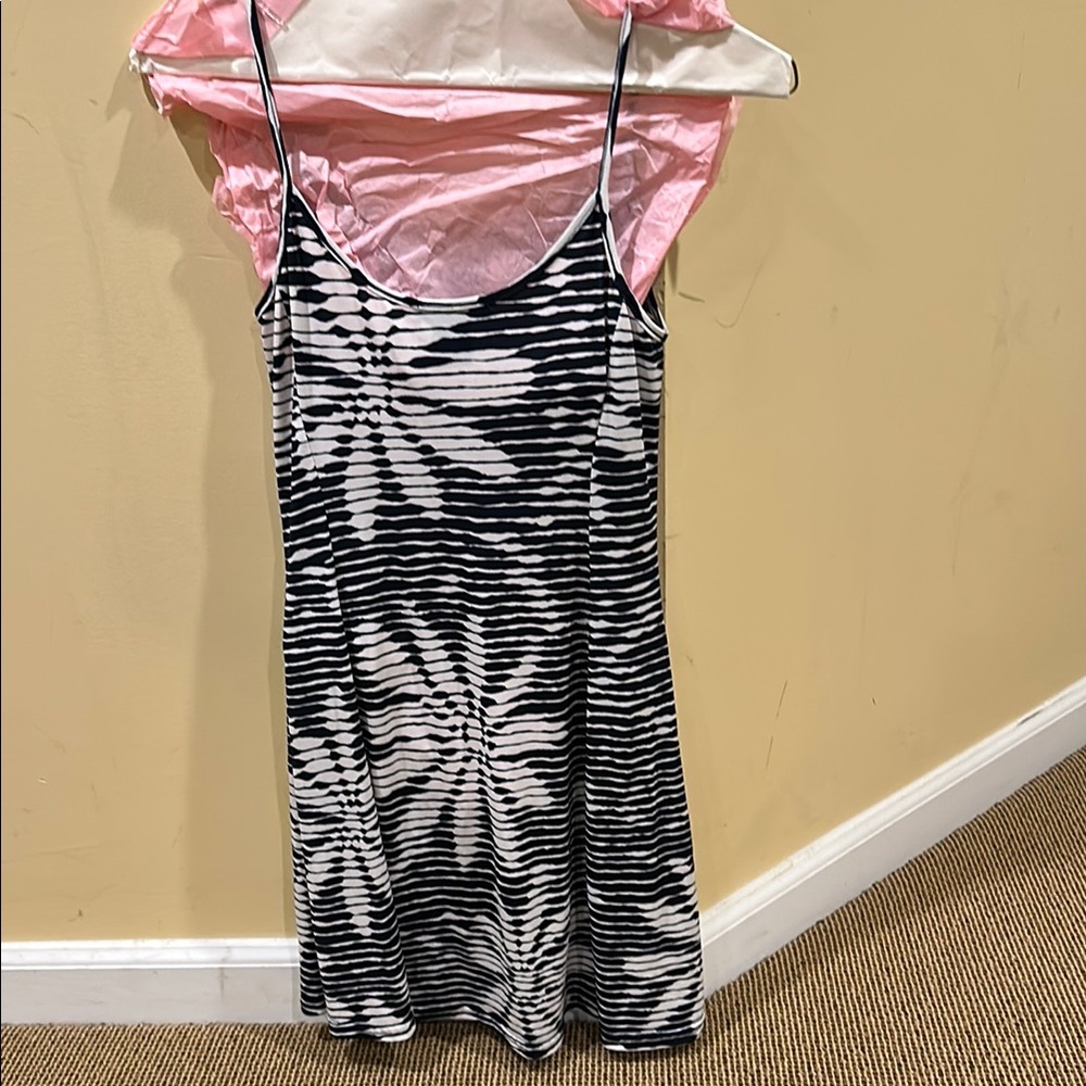Navy and White Striped Floral Dress